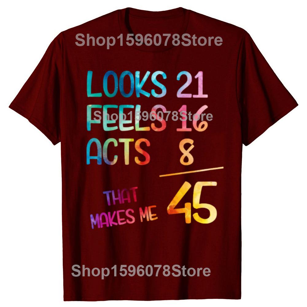 Vtipný narozeninový dárek 45 let 45. narozeniny Narozen v roce 1980 Tričko Unisex styl Košile pro ženy Muže Oblečení Streetwear Y2k