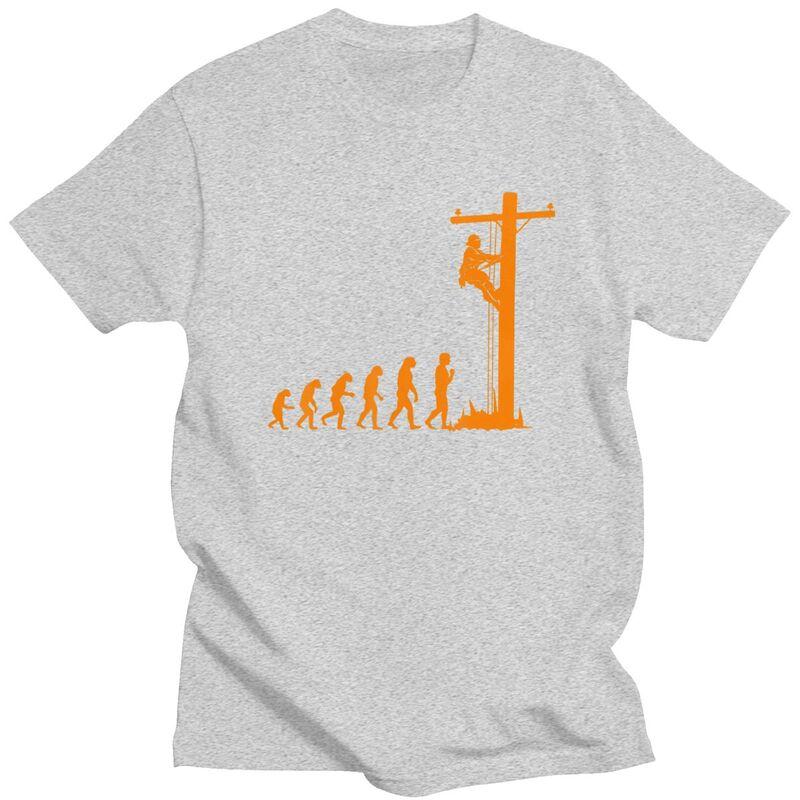 Individuelles Einzigartiges Evolution des Monteurs T-Shirt Kurzarm Baumwoll-T-Shirt Freizeit Lustig Elektriker Geschenk T-Shirts Locker Geschnittene Kleidung