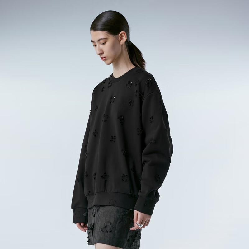 

JNBY 2024 Spring Hollow-Out Loose Pullover Sweatshirt S