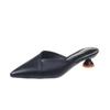 Pointed Slippers Women High Heels New Summer Shoes Fashion Luxury Square Heel Slides Slip Loafers Mules Black Female Party Shoes
