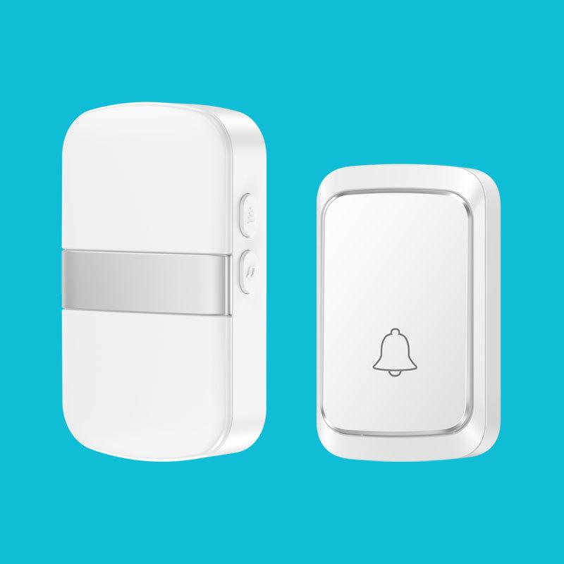Battery-Powered Wireless Doorbell with One Transmitter and No Plug-In Required серебряный
