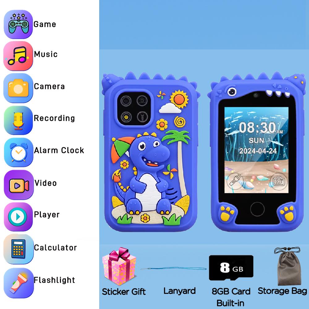 Children Phone Camera Toys Mp3 Music Player 20 Puzzle Games Tooddler Leaning Toys for Girls Boys Birthday Gifts With 8G