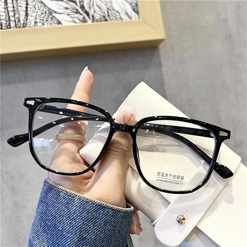 New Fashion Anti-Blue Ray Women Myopia Glasses Retro Men Eyeglasses Trend Finished Optical Computer Eyewear Diopter 0 To -4.0