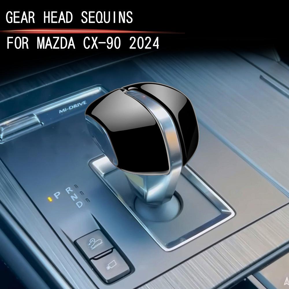Für Mazda CX60 CX 60 CX90 CX 90 2022 2023 2024 ABS Schwarz Auto Schaltknauf Griff Abdeckung Zieraufkleber Innenzubehör