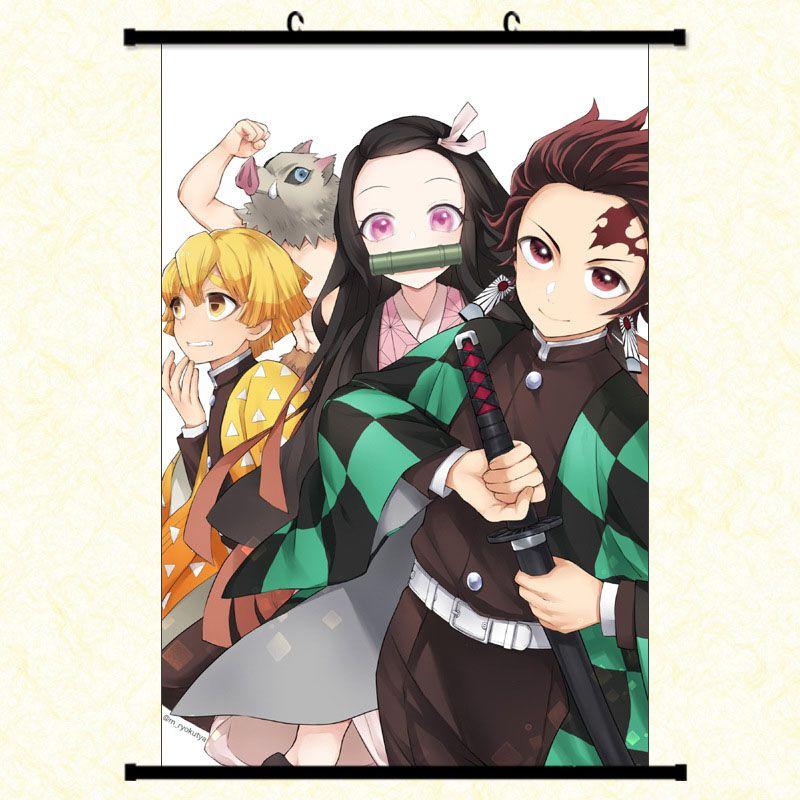 Autentisk Kimetsu No Yaiba Demon Slayer Tecknade Karaktärer Väggaffisch För Hem Och Rumsdekor