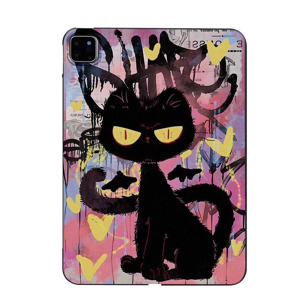 Suitable for Dark Cat Apple iPad 11-inch Protective Case Xiaomi Pad 6 Soft Case Samsung Tab S7 Light and Thin