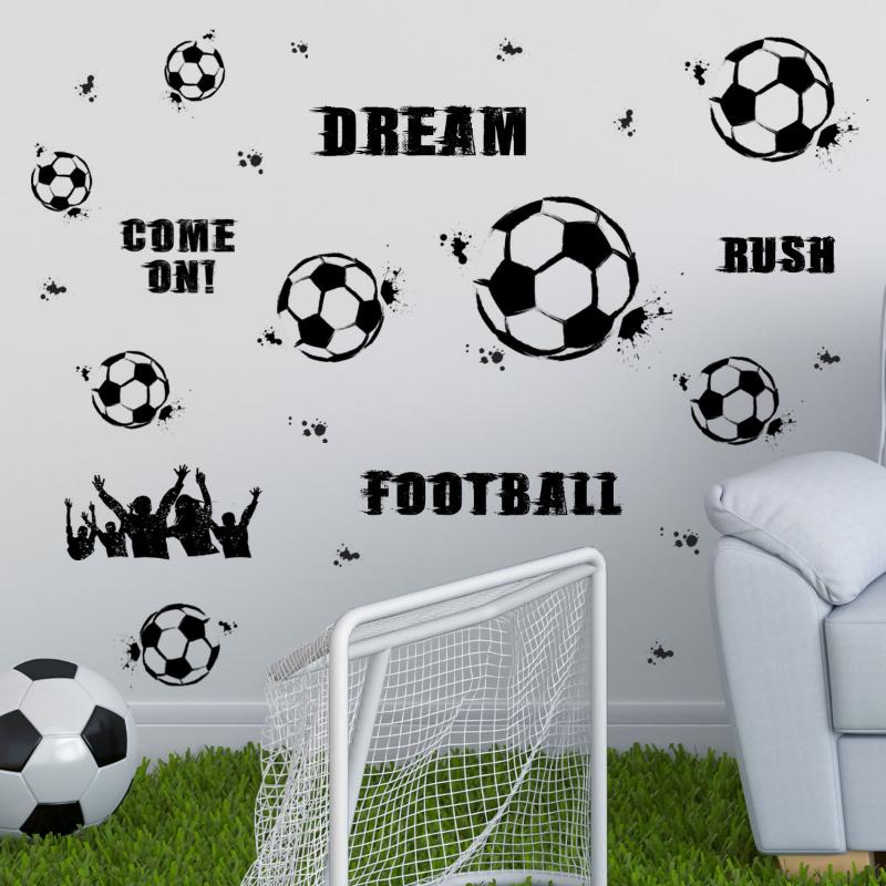 2 Stück/Set Fußball Englischer Slogan Wandaufkleber Wohnzimmer Schlafzimmer Arbeitszimmer Restaurant Selbstklebende Dekorative Wandmalerei Wandaufkleber