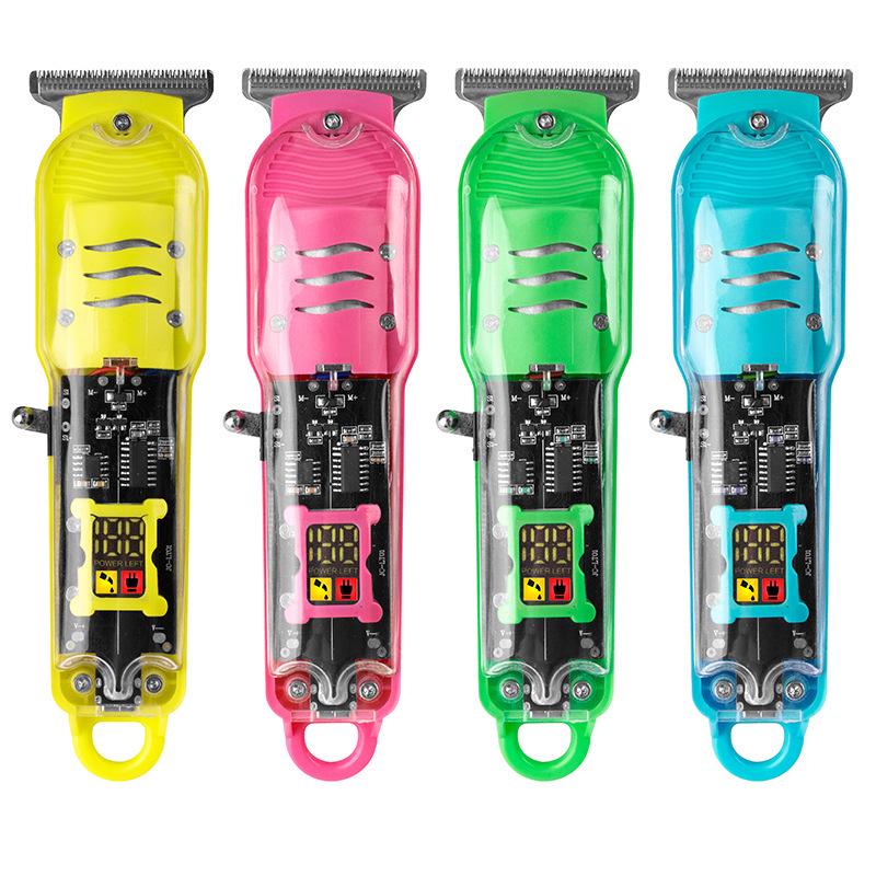 Professional Electric Hair Clipper with Transparent LCD Display for Barbers