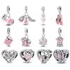 925 Silver Pink Series Ballet Shoes And Skirts Charms Beads For Women Fit Original Bracelet DIY Birthday Jewelry Gifts