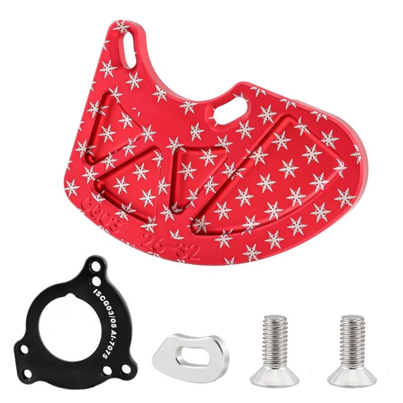 

Aluminum Alloys Bicycles Chainring Shield For Single Speed Cranksets 26T 38T Rock Protecting With Installation красный