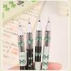 4Pcs Cute Cartoon Straight Liquid Type Ball Pens 0.5mm Black Drawing Neutral Pen Signature Pen Student School Office Supplies
