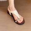 Vintage Flat Toe Herringside Sandals Women's 2025 New Summer Holiday Rome Sandals and Slippers for Outer Wear