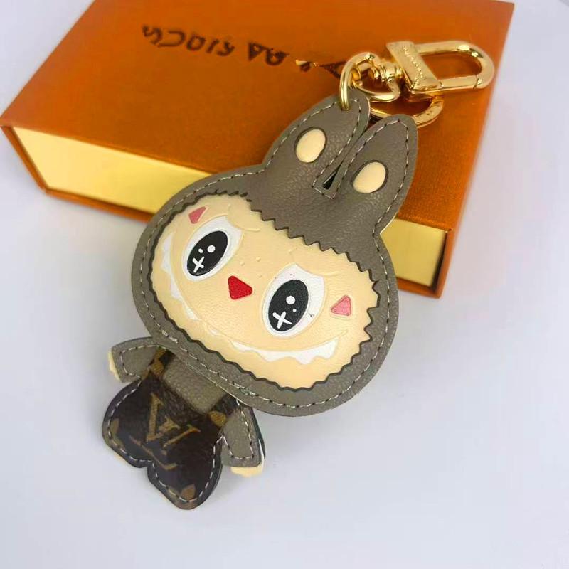 Metal Imitation Leather Keychain Pendant Cartoon Creative Couple Doll Jewelry Bag Pendant