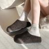 Fashion Autumn Design Women's Mules Slippers Platform Flats Outdoor Slides Fashion Slip On Woolen Fabric Shoes
