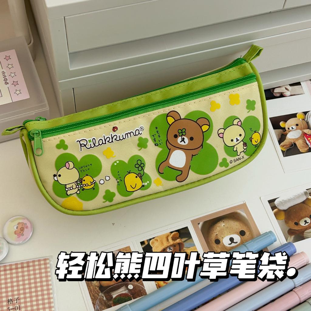 Japanische Niedliche San-x Easy Bear Kleeblatt Bedruckte Federtasche Cartoon Hohe Schönheit Lernbedarf Aufbewahrungstasche