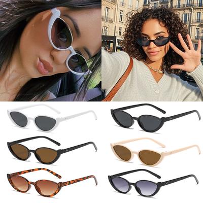 6set Trendy Small Oval Sunglasses Women Cat Eye Half Frame Design Sun Glasses Outdoor Sports Luxury Brand UV400 Shades Eyewear