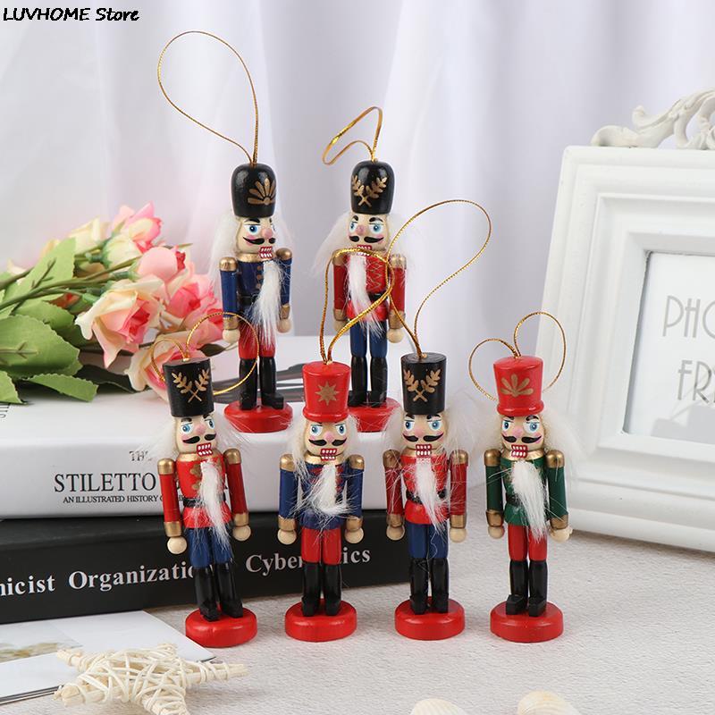 10.5/12/12.3/12.5cm Wooden Nutcracker Solider Figure Puppet Doll Handcraft For Children Gifts Christmas Home Office Decor