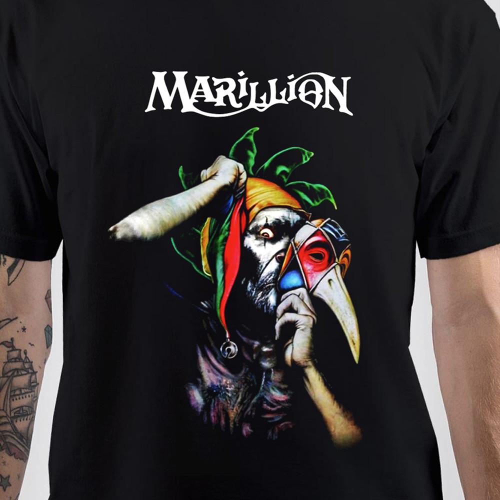 Винтажная черная футболка группы Marillion, унисекс, размеры S-5XL, короткий рукав, XA822 XXXXL