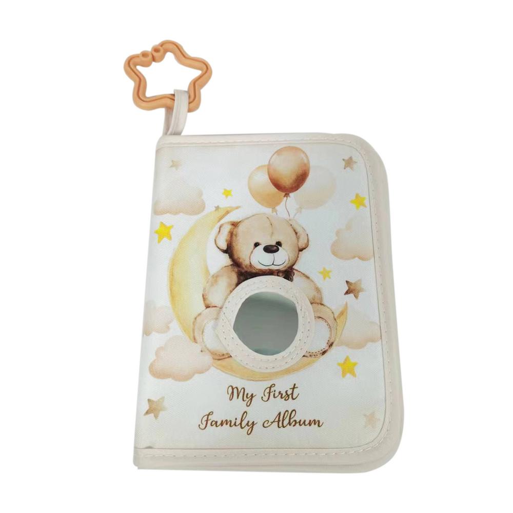 

Baby Photo Albums Cute Soft Bear Design Photo Albums Multifunctional Portable Picture Album Book with Star Hook for Home Crib белый