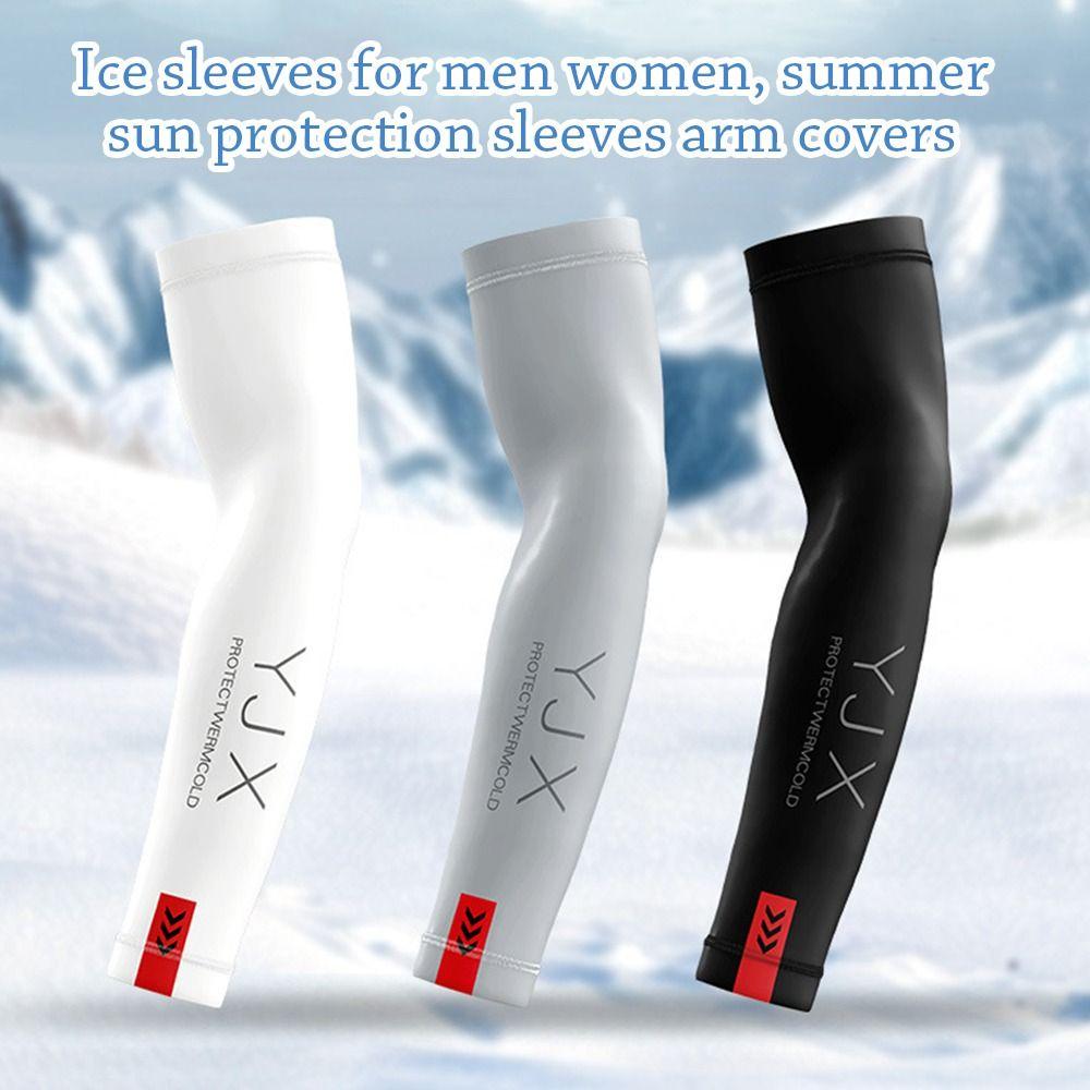 1Pair Elastic Summer Arm Sleeves Ice Silk Cycling Driving Gloves Sun Protection Arm Cover  Men Women