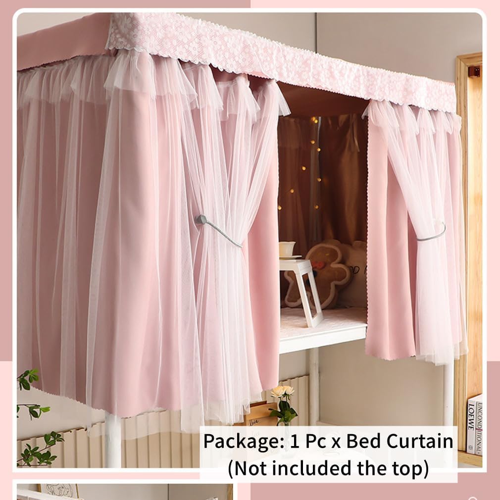 Dorm Home Bunk Bed Curtain Cloth Solid Thicken Bed Canopy Students Privacy Bed Shading Curtain Tent Lightproof Breathable Blackout Bedding Canopy