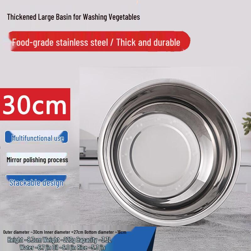 Homeglen Thickened Stainless Steel Mixing and Washing Basin