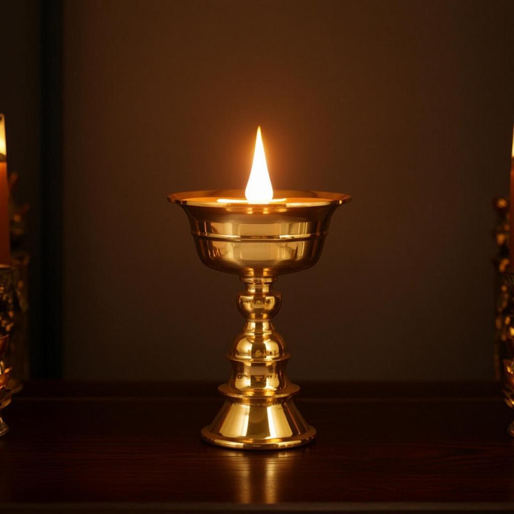 LED Butter Lamp Simulated Flame Tibetan Tone Altar Light for Buddhists, Practitioners,