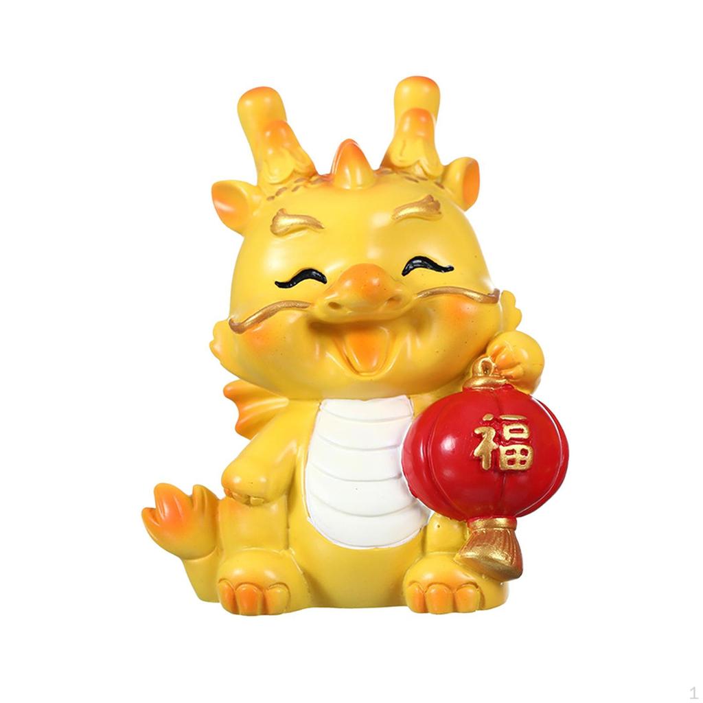 Chinesische Tierstatue, Mini-Drachenfigur, Tischskulptur aus Kunstharz für Schreibtisch und Büro