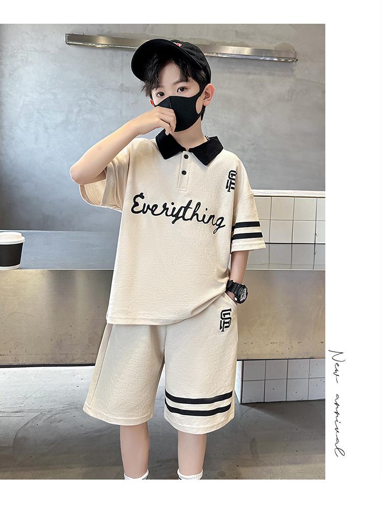 Children's Clothing Boys Summer Short-Sleeved Polo Shirt Set