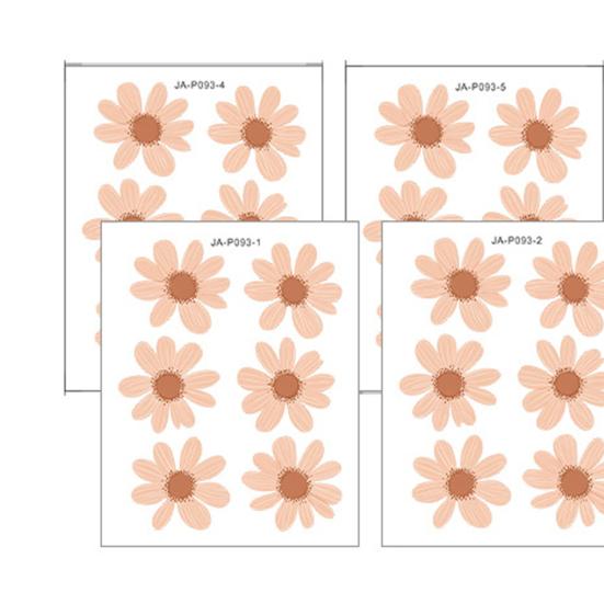 6Pcs Wall Decals, Chrysanthemum Pattern Wall Stickers, Self-Adhesive Removable Waterproof Scratch-Resistant Wall Decals for Kids Rooms