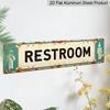 2D Flat, Aluminium Decorative Sign & Plaque "RESTROOM with Male & Female Icons"Inch, Perfect for Home, Cafe, Garage Durable & Easy To Install, Ideal