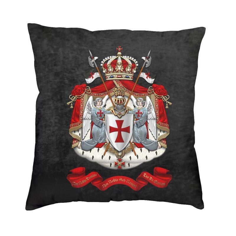 Mittelalterliches Tempelritterkreuz Kissenbezug 40x40cm Heimdekoration 3D-Druck Christlicher Kreuzritter Krieger Dekokissen