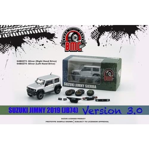 BM CREATIONS 1/64 Scale Suzuki Jimny (JB74) 2019 Silver LHD Finished Model