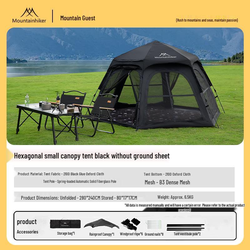 Mountain Guest Hexagonal Quick Open Automatic Multi-Person Camping Tent - Rainproof & Sun Protection