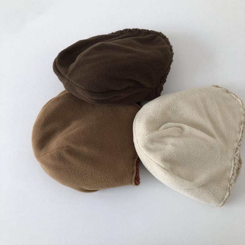 Korean Infants and Young Children's Style Plus Velvet Thickened Children's Melon Skin Hat for Men and Women Baby Warm Ear Protection Knitted Hat