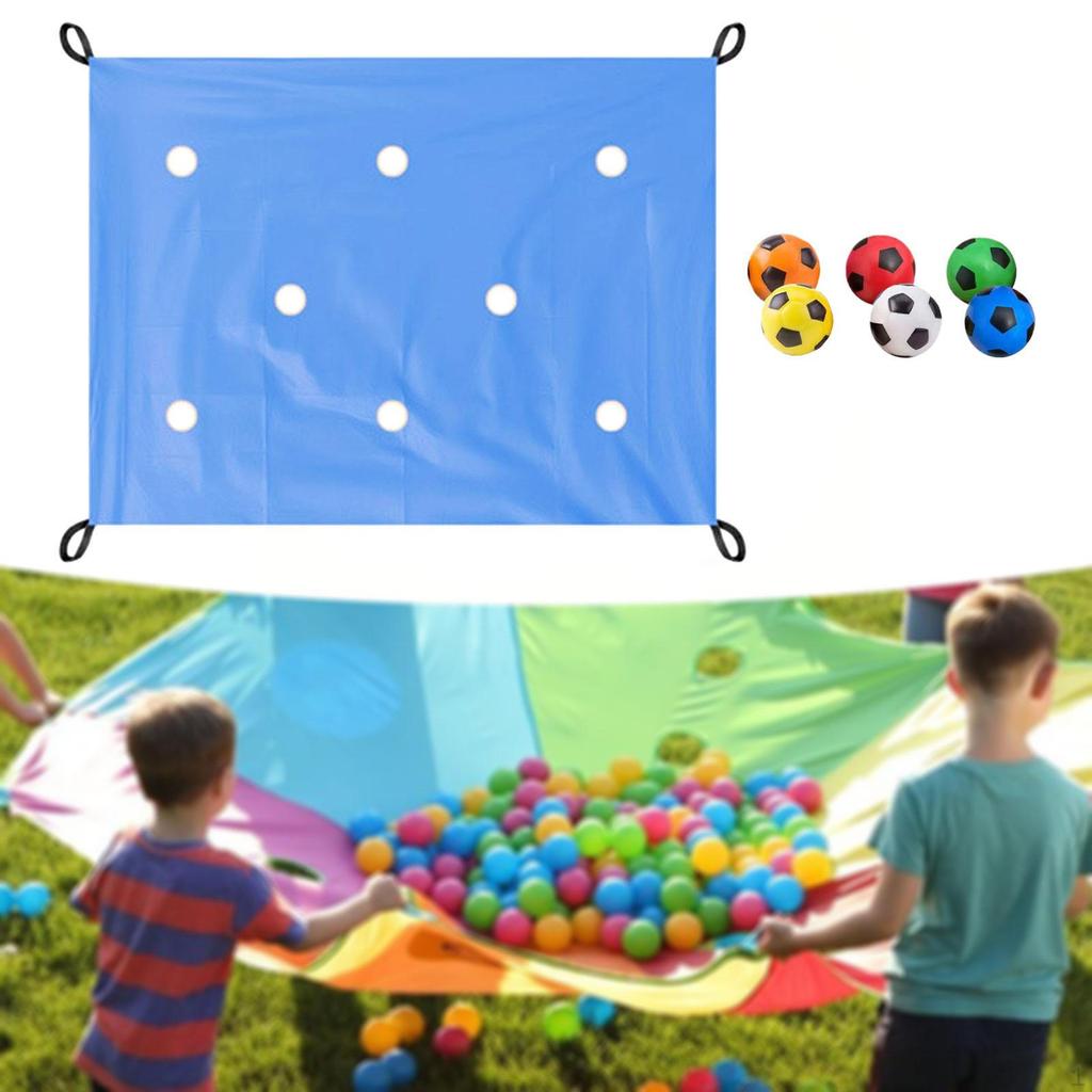 Hole Tarp Team Building Game 6 PU Balls Exercise Activities Learning Fun Games