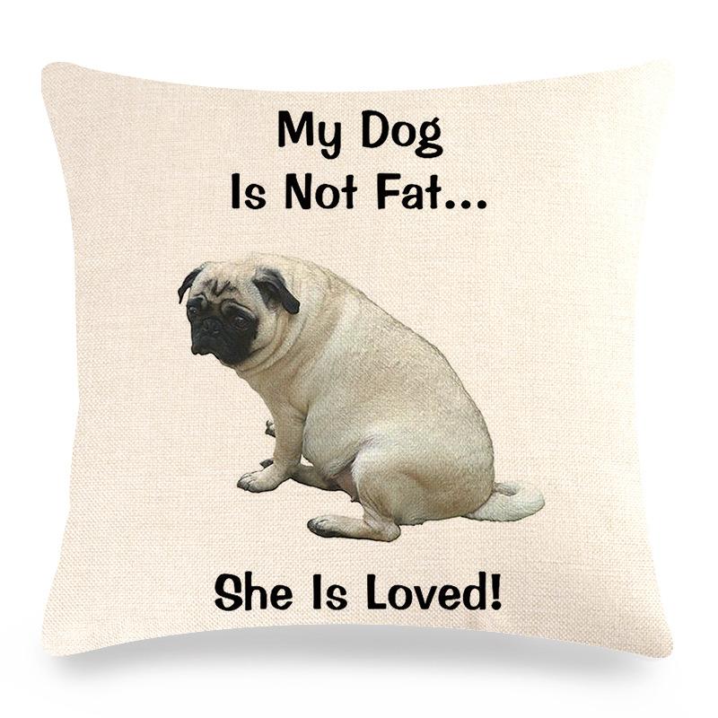 Cute Pet Pug Dog Digital Printing Short Plush Pillow Covers Decorative For Car Sofa Office Cushion Cover Home Goods 60X60Cm