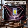 Custom Name Flannel Throw Blanket Aston Villa Pattern Warm Home Decoration