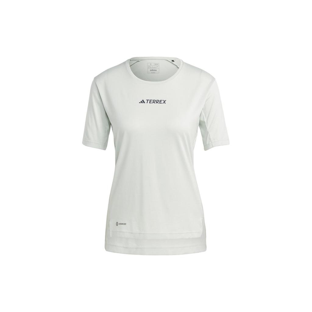 Adidas ULT T Shirts Women's Green Crew Neck Moderate Straight Fit HM4042