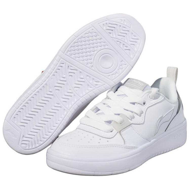 New LiNing Sports Life Collection Anti Slip Wear Resistant Low Top Skateboard Shoes Women's White AGCU544-9