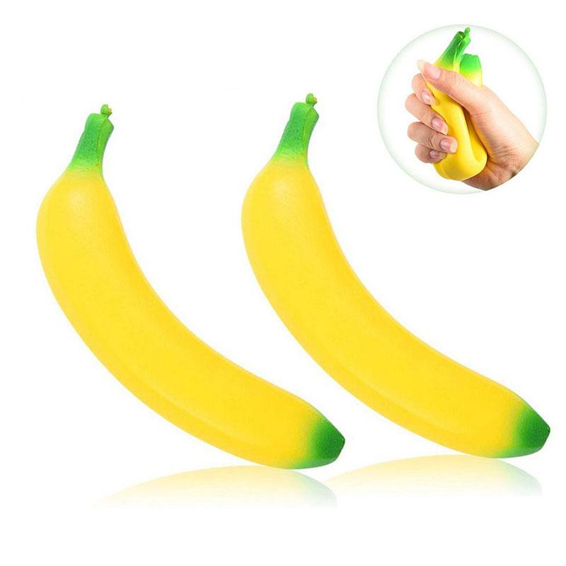 Anti-stress Squishy Banana Toys Stress Relief Slow Rebound Fidget Toys Squeeze Toy Funny Stress Reliever Reduce Pressure Prop