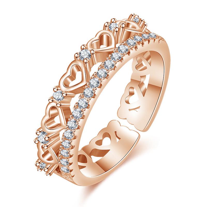 2022 Korean Fashion Women's Diamond Flash Open Ring - Stylish Hollow Design