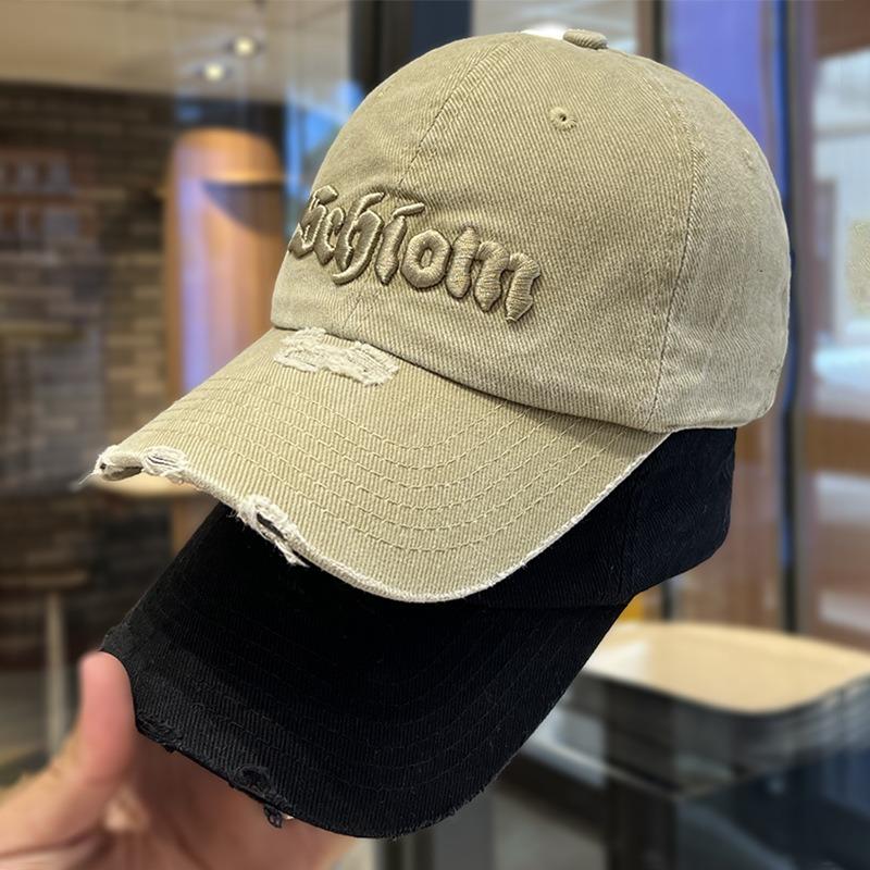 Retro three-dimensional embroidered peaked cap female couple niche trendy brand face small sunshade baseball cap