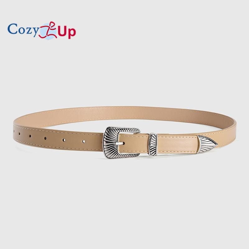 Belt Fashion Retro Silver Buckle Decorative Jeans Simple and Versatile Ladies Belt