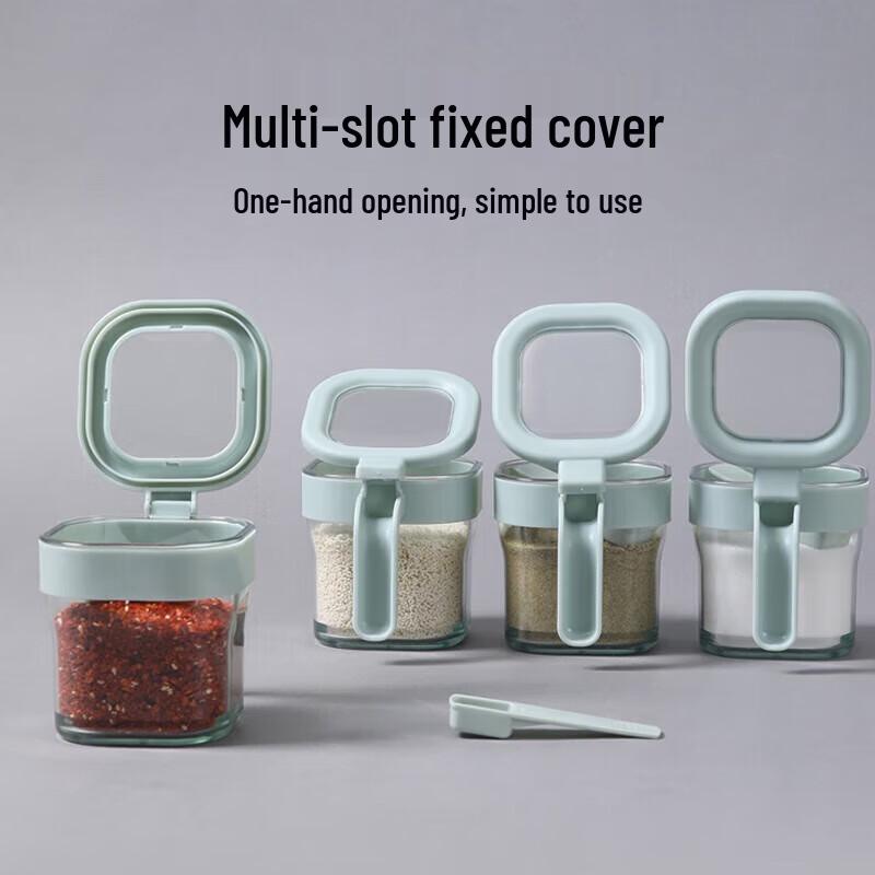 Meiliya 4-Compartment Square Kitchen Seasoning Storage Box