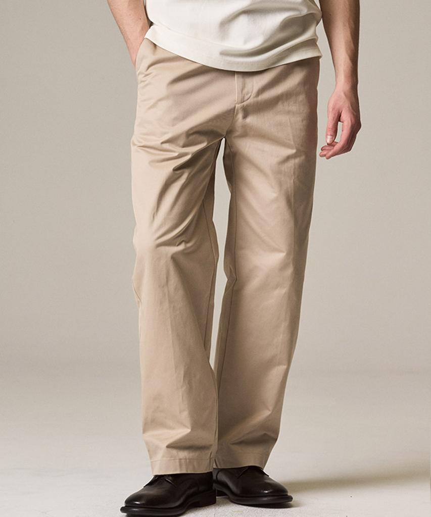 Laijeuaenbillou [Authentic] Authentic Supima 302St Wide Straight Chino Pants Olive