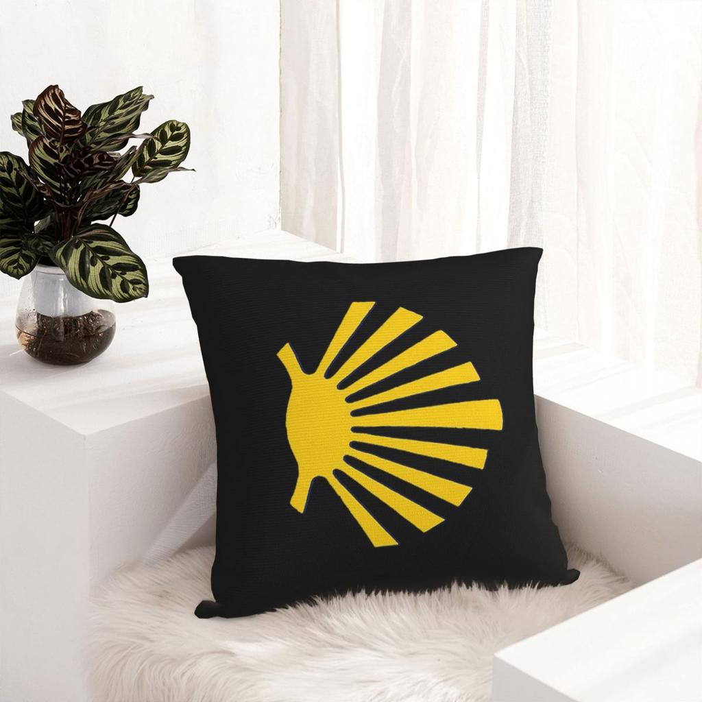 Camino De Santiago Symbol Yellow Scallop Shell Square Pillowcase Cushion Cover Pillow Case Throw Pillow Cover for Home Sofa