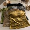French Retro Velvet Beautiful - Back Camisole Vest for Women Autumn - Winter Style with Integrated Chest Pad Base Layer Top