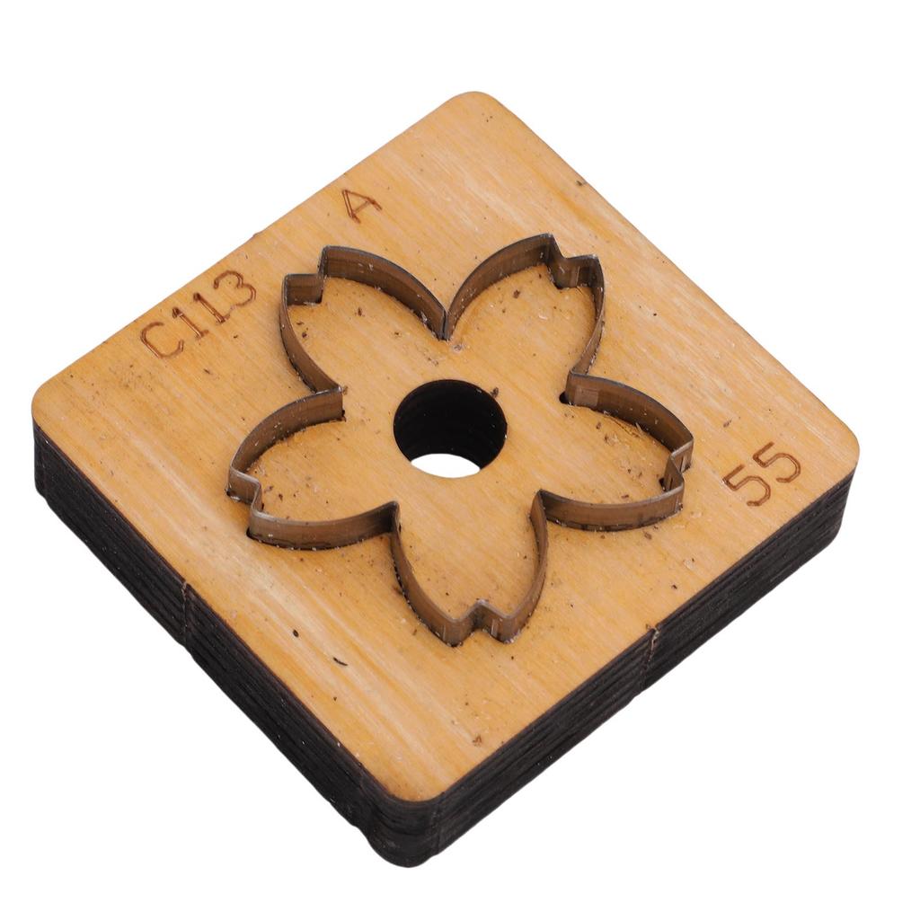 Leather Cutting Mold with   Wood Base Flower Shape Punching Die for Making Keychain Bag Decorations