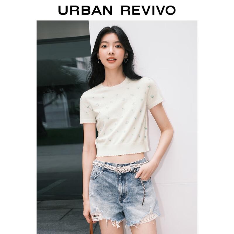 UR Women's Floral Print Short Sleeve Knit T-Shirt